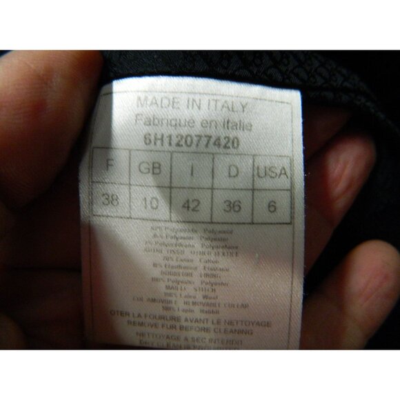 Christian Dior Black Satin & Faux Fur Cropped Jacket Size 6 Made In Italy - Picture 5 of 16